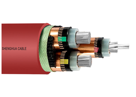 Cina 8,7 / 15kV tegangan menengah layar kawat kabel XLPE Insulated Daya tembaga konduktor pemasok