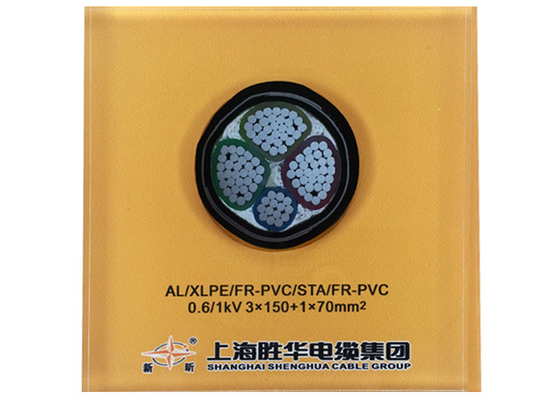 Cina 0,6 / 1kV 3x150 + 1x70 mm2 YJLV22 lapis baja Kabel Listrik AL / XLPE / STA / PVC Aluminium Kabel Daya pemasok