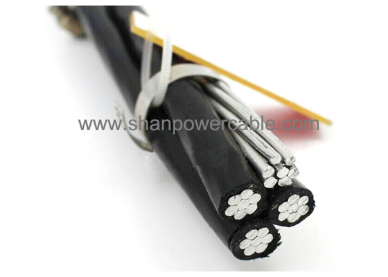 Cina Berisolasi PVC listrik kabel udara dengan 0,6/1 KV AAC konduktor, Triplex Layanan Drop kabel pemasok