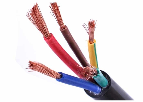 Cina PVC Berselubung Kabel Listrik Kawat Dengan Konduktor Tembaga Fleksibel 4 Inti Flex Kabel pemasok