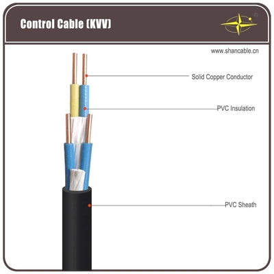 Cina Tahan Korosi Hitam PVC Insulated / Shielded Control Cable Untuk Menjadi Laid Indoors pemasok
