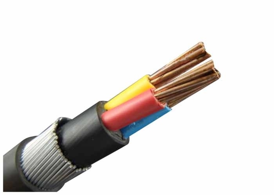 Cina Tegangan rendah XLPE Isolasi PVC Sheath Steel Wire Armored Kabel Listrik 3 Phase Copper Cable 600 / 1000V pemasok