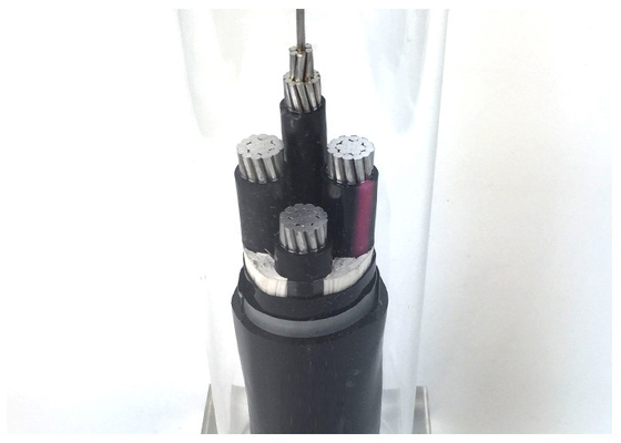 Cina 0,6 / 1kV Aluminium Conductor Empat Inti PVC Insulated Kabel Dengan Tape Baja Lapis Baja pemasok
