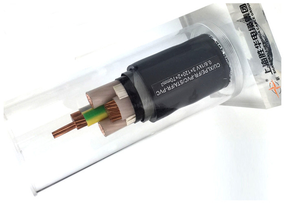 Cina Copper Conductor Steel Tape Armored Kabel Listrik Dengan Selubung PVC Hitam pemasok