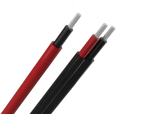 Cina Black Red 2 Cores Tinned Copper Core XLPO Jacket PV Wire Untuk Sistem Tenaga Surya pemasok