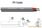 2 Inti Flat / Putaran Surya kabel kawat, Solar Panel Kabel Pantone Color Isolasi pemasok