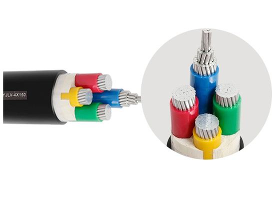 Cina Aluminium Conductor Insulated PVC berselubung kabel kabel PVC empat inti dengan 0.6 / 1kV pemasok
