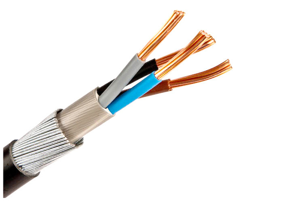 Cina PVC XLPE Insulated Steel Wire Armored Power Cable Copper Conductor LV Power Cable pemasok