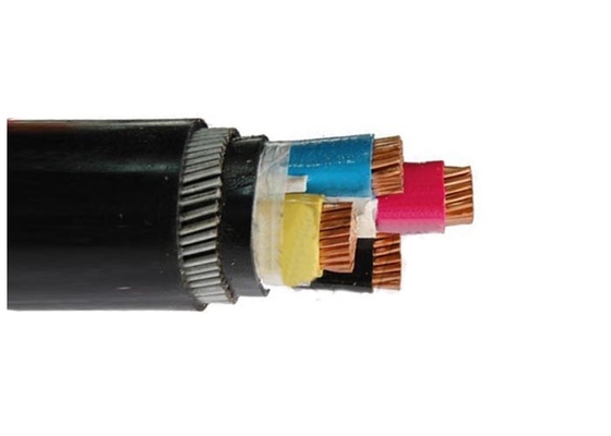 Cina Konduktor tembaga XLPE PVC Insulated kawat baja lapis baja kabel listrik PVC hitam selubung LV kabel pemasok