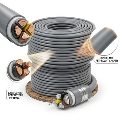 Cina Kabel Berisolasi PVC LSZH Low Smoke Zero Halogen 0.6/1kV 4 Inti 4x50mm2 Tahan Api pemasok