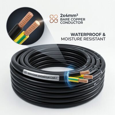 Cina Kabel PVC Tahan Air Tahan Lembab 0.6/1kV 2 Inti 2x4mm2 Area Basah Luar Ruangan pemasok