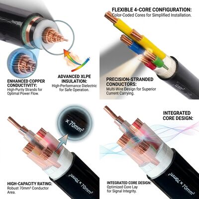 Cina Kabel Daya Berinsulasi XLPE Tahan Api Bersertifikat BS6387 0.6/1kV Darurat pemasok