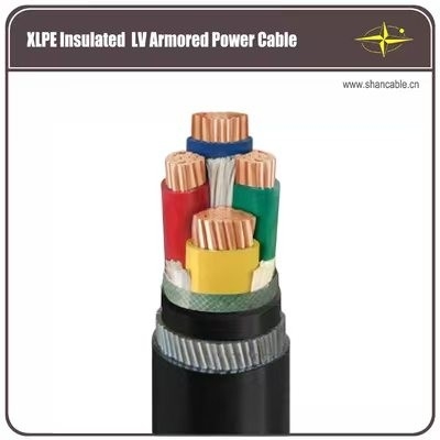 Copper Conductor LV lapis baja Kabel Listrik, 4 Cores Steel Wire Lapis Baja Kabel pemasok