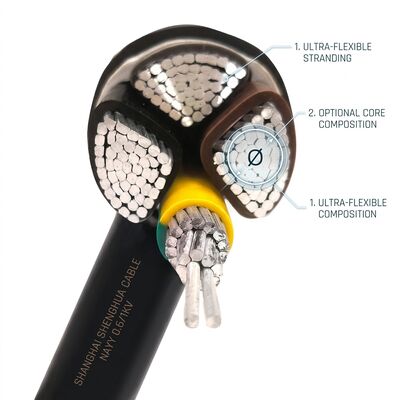 Kabel terisolasi PVC tahan minyak tahan kimia 450/750V 3 inti Penggunaan industri pemasok