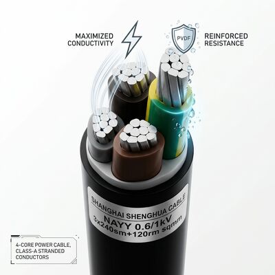 Kabel PVC Tahan Air Tahan Lembab 0.6/1kV 2 Inti 2x4mm2 Area Basah Luar Ruangan pemasok
