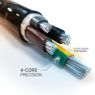 IP68 Waterproof PVC Terisolasi Kabel Listrik 0.6/1kV 4x25mm2 Penguburan langsung di bawah tanah pemasok