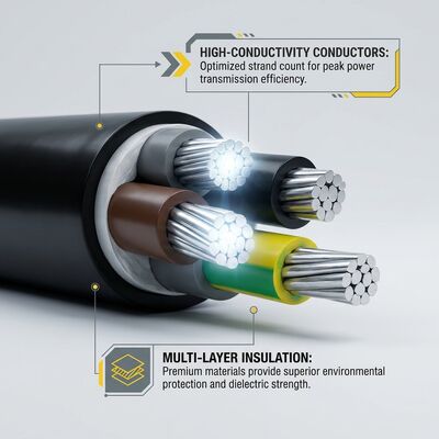 Kabel PVC Tahan Air Tahan Lembab 0.6/1kV 2 Inti 2x4mm2 Area Basah Luar Ruangan pemasok