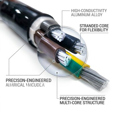 Kabel Berisolasi PVC LSZH Low Smoke Zero Halogen 0.6/1kV 4 Inti 4x50mm2 Tahan Api pemasok