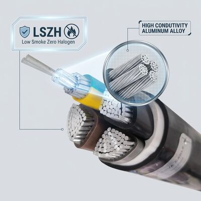 Kabel Berisolasi PVC LSZH Low Smoke Zero Halogen 0.6/1kV 4 Inti 4x50mm2 Tahan Api pemasok