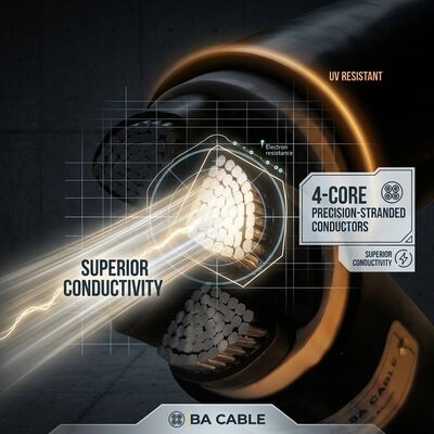 VGV 3x4mm2 UV Resistant PVC Insulated Cable Outdoor Overhead 0.6/1kV IEC60502 Copper pemasok