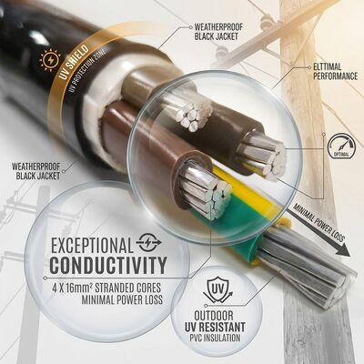 NYY 4x50mm2 Weather Resistant PVC Insulated Cable Aerial Installation 0.6/1kV IEC60502 pemasok