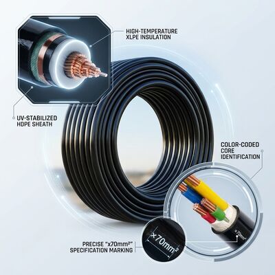 Kabel Listrik Aerial Bundled Overhead XLPE Tahan UV 0.6/1kV pemasok