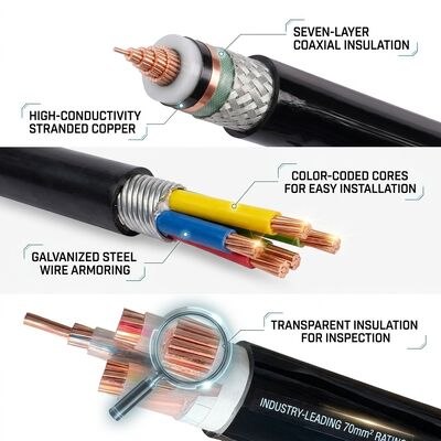 Kabel Daya Berisolasi XLPE Bebas Asap Nol Halogen Berselubung LSZH 0,6/1kV pemasok